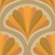 Midcentury Scallop Blossom Beige Brown