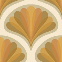 Midcentury Scallop Blossom Neutrals tapete