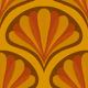 Midcentury Scallop Blossom Orange Brown