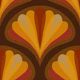 Midcentury Scallop Blossom Dark Brown Small