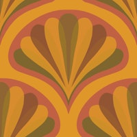 Midcentury Scallop Blossom Orange ταπετσαρία