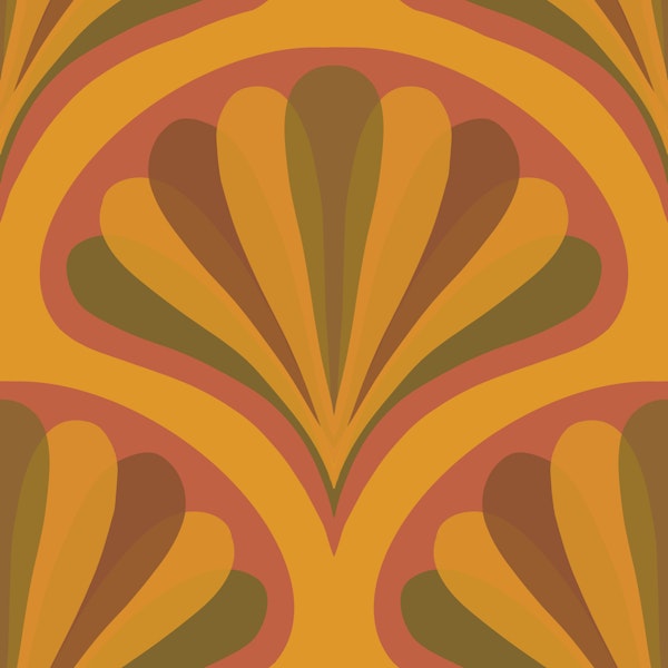 Midcentury Scallop Blossom Orange