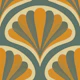 Midcentury Scallop Blossom Teal
