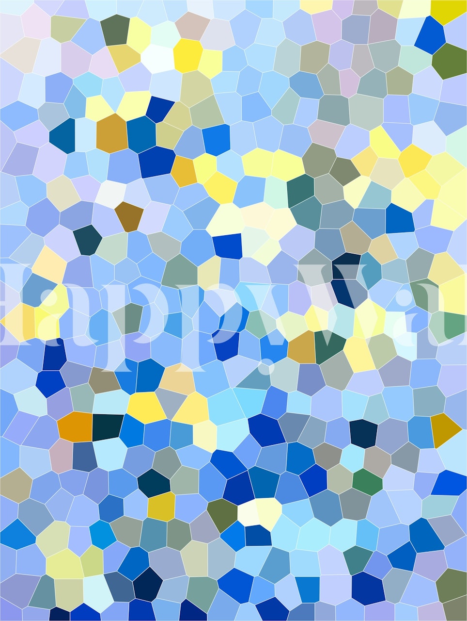 Mosaic Blue Harmony wallpaper in a modern room