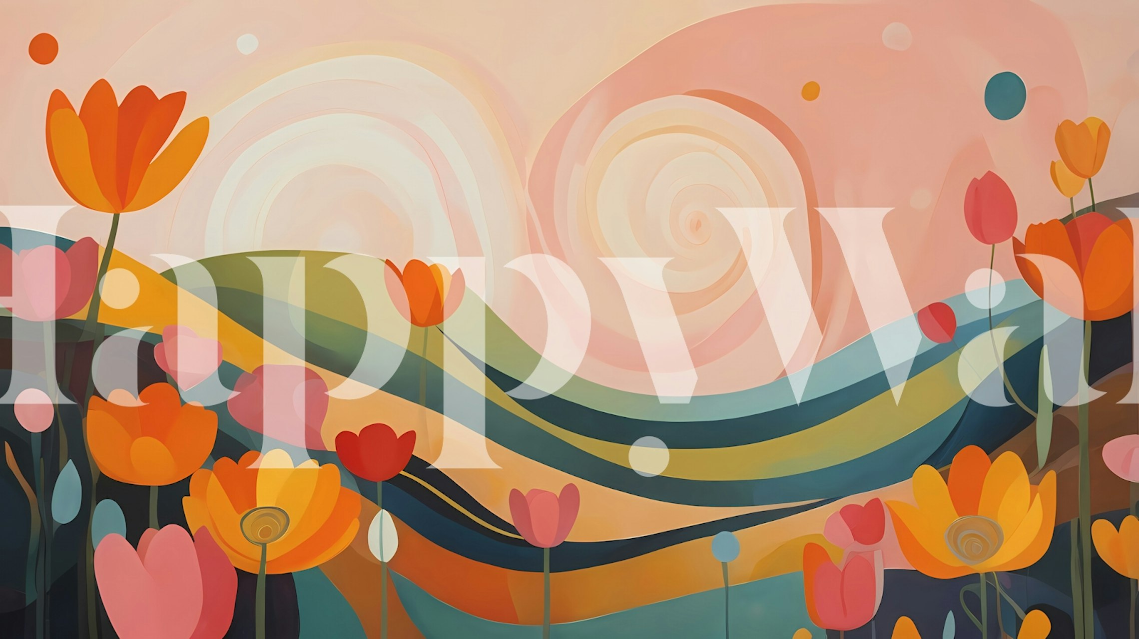 Tapeta Radiant Horizon Blooms w pomieszczeniu