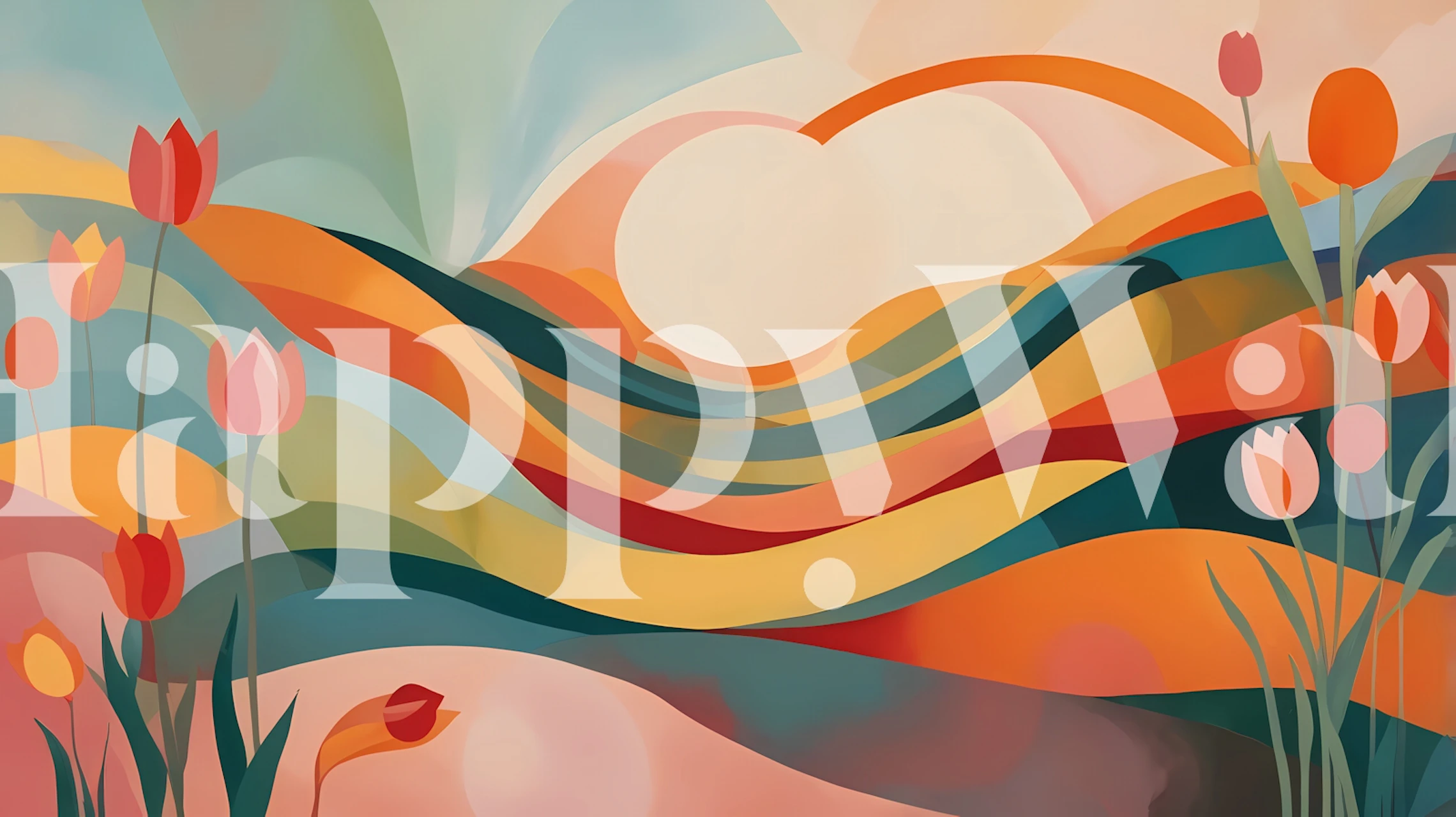 Vibrant Spring Horizon papier peint dans une pièce