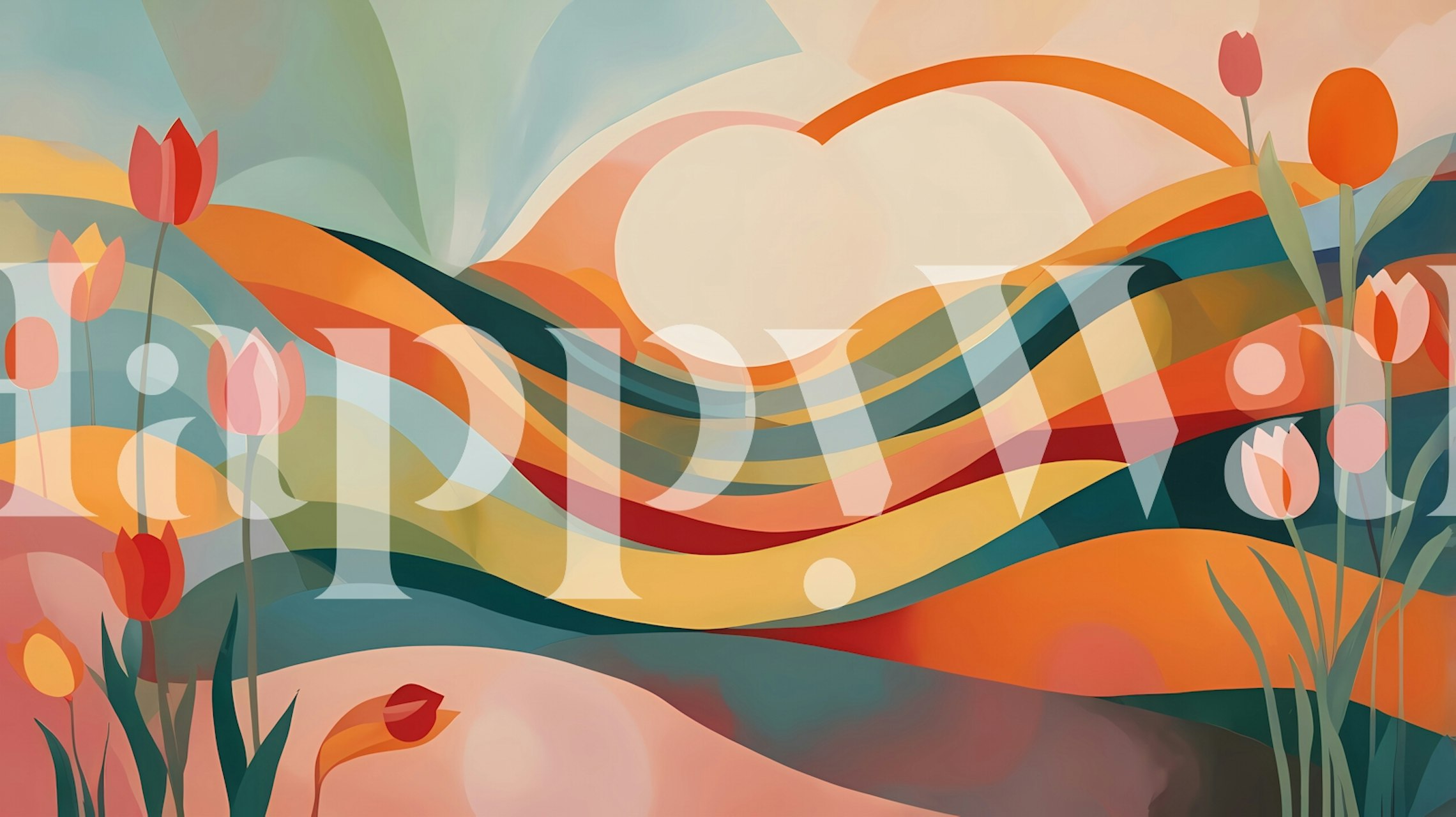 Vibrant Spring Horizon wallpaper in a room