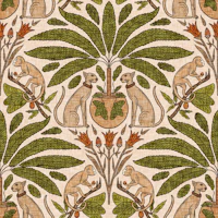 Big Cats Under Palms - Tan & Olive large wallpaper