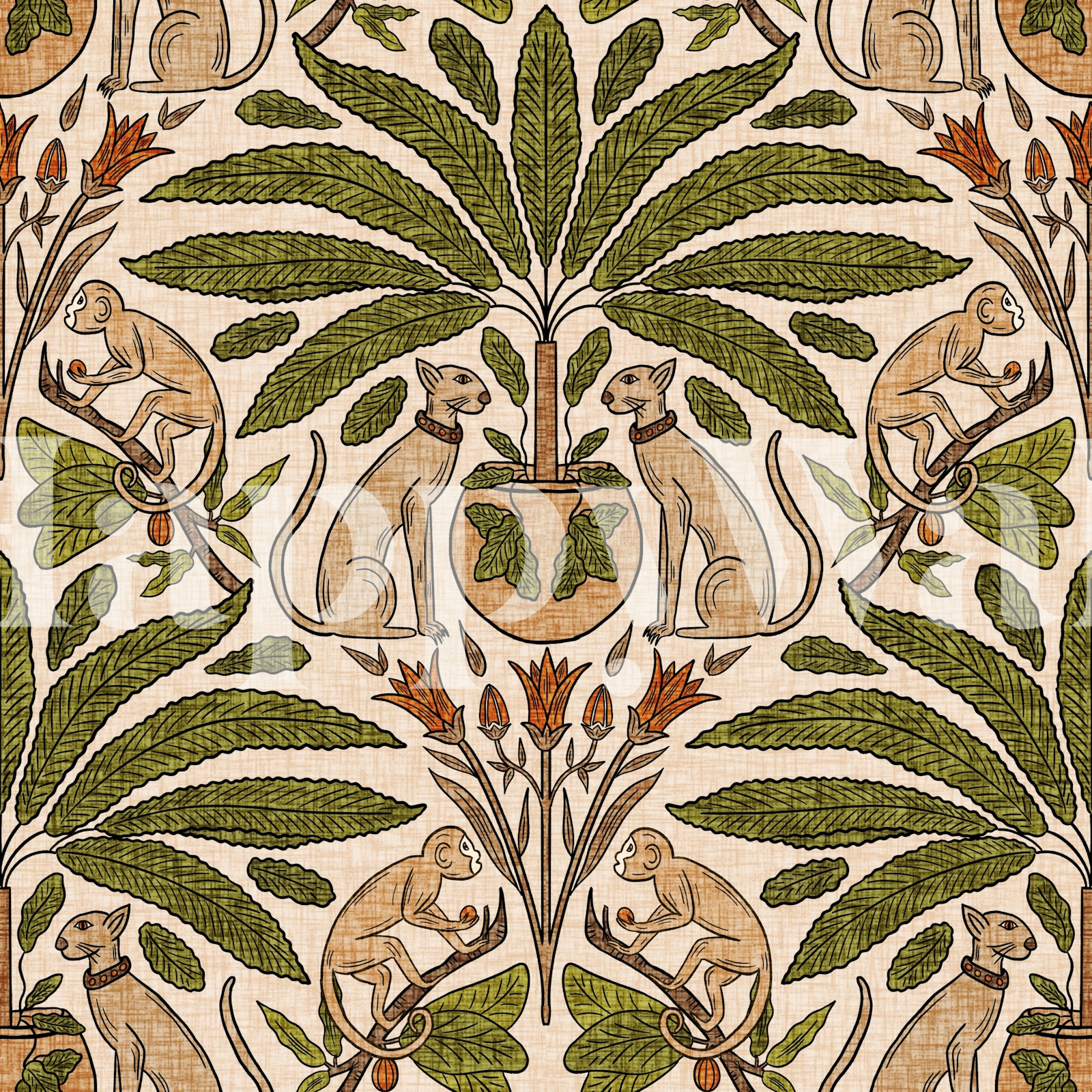 Big Cats and Monkeys Wallpaper | HappyWall