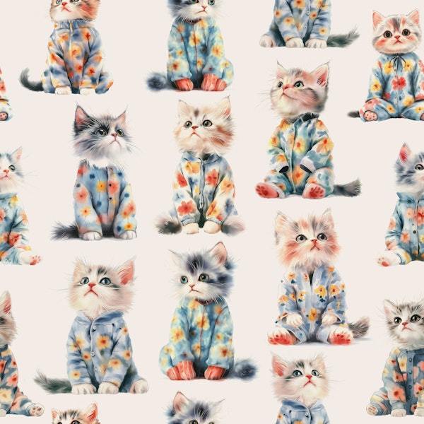 Vintage Pijama Cats