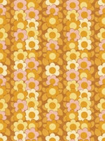 Far Out Floral - textured pink & orange behang