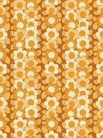 Far Out Floral - in textured 70's orange wallpaper