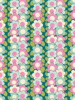 Far Out Floral - candy pink on teal behang