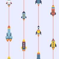 Cute Modern Spaceships Rocket Space wallpaper