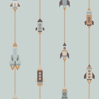 Cute Modern Spaceships Rocket Space wallpaper