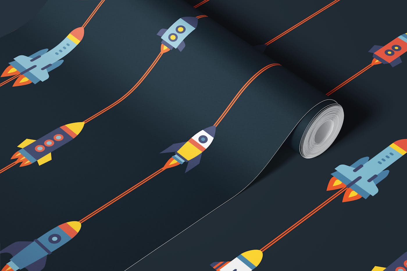 Playful Retro Space Travel wallpaper roll