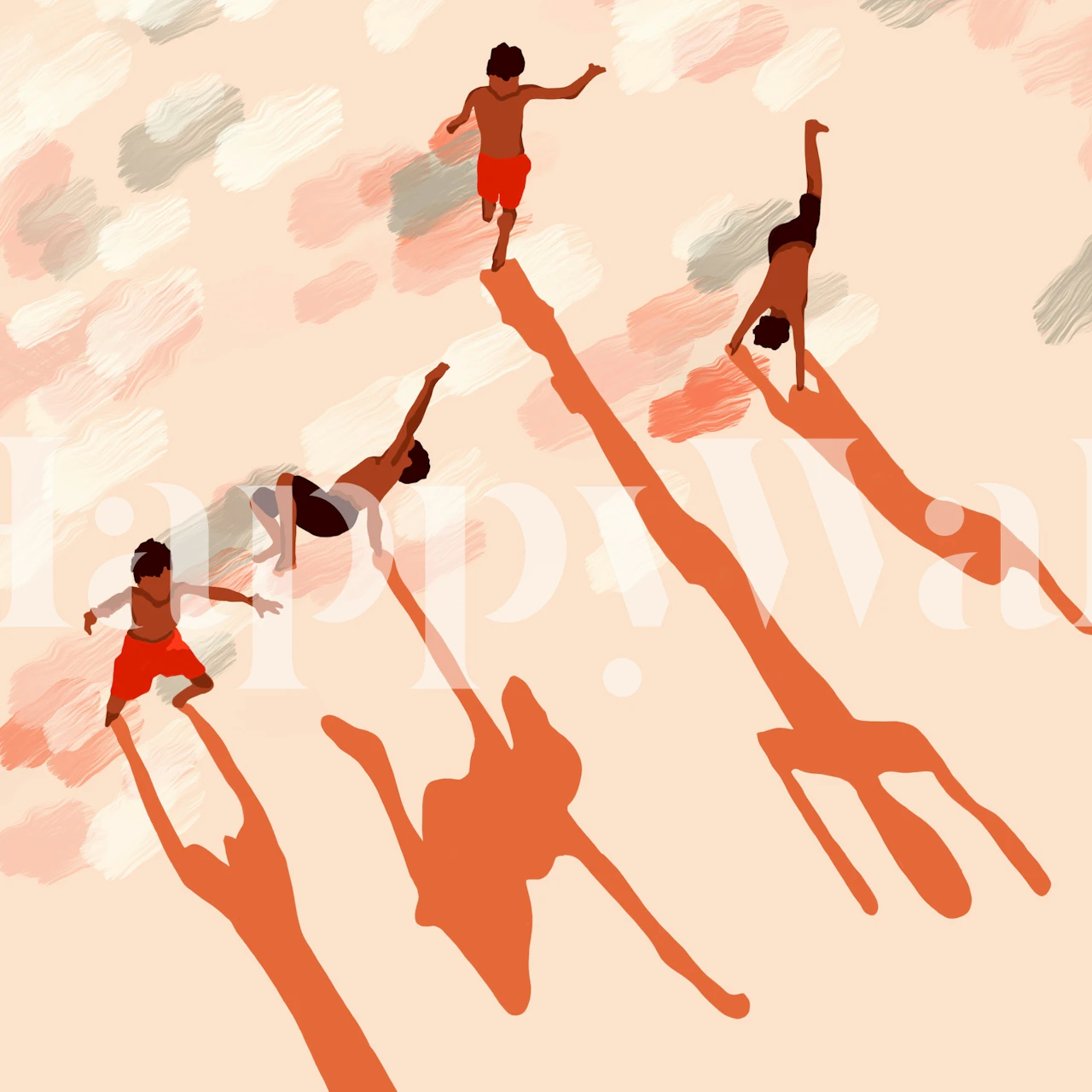 Free Spirits wallpaper design in a room