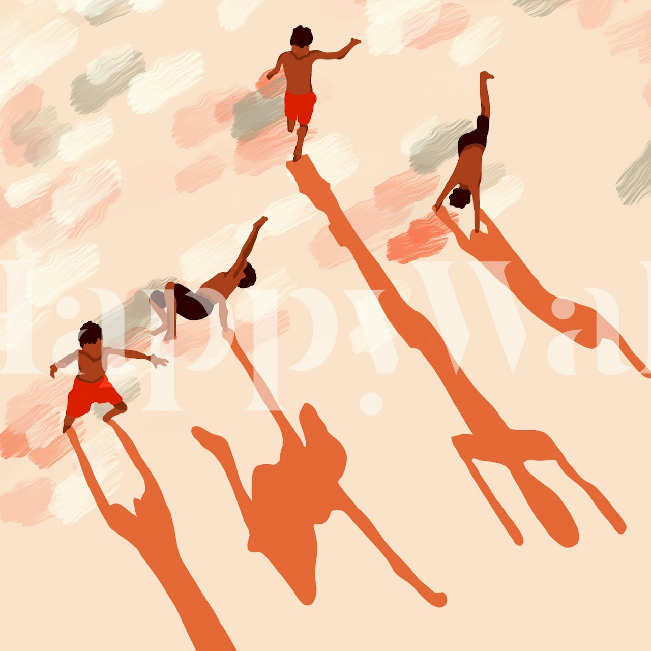 Free Spirits wallpaper design in a room