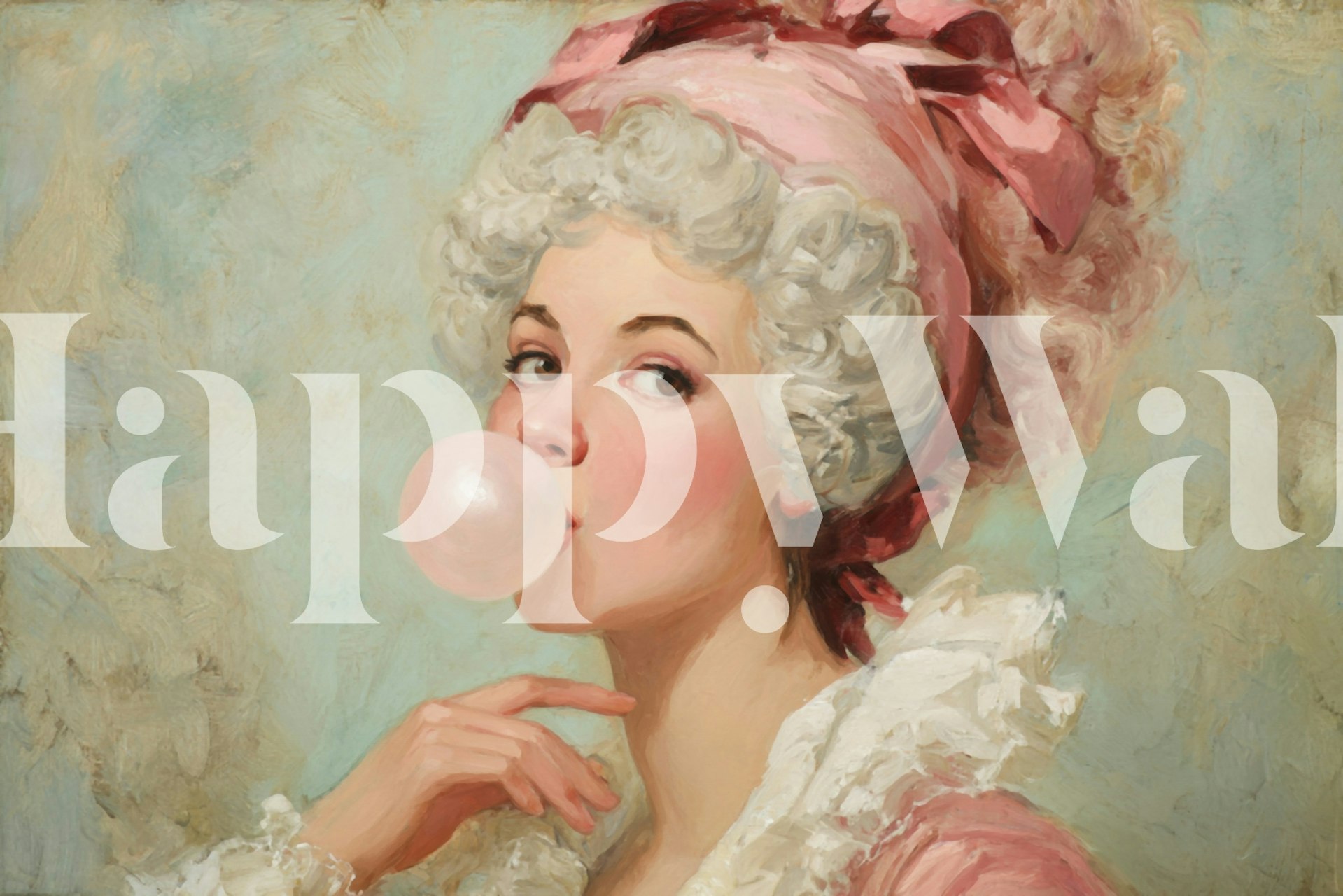 Σχέδιο τοίχου με Queen Antoinette Blowing Pink Bubble Gum