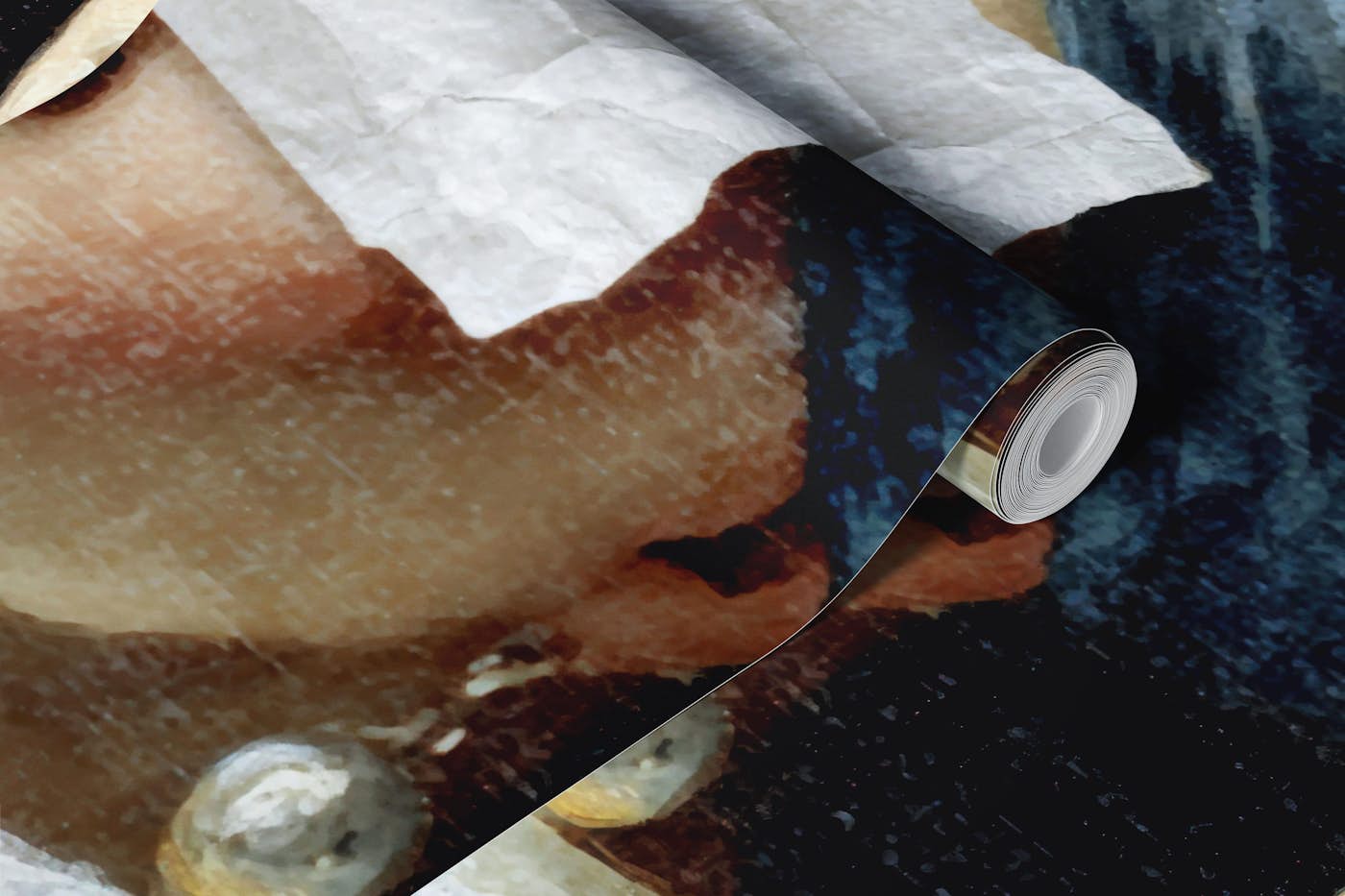 Girl with Pearl Earring and Paper Blindfold wallpaper roll