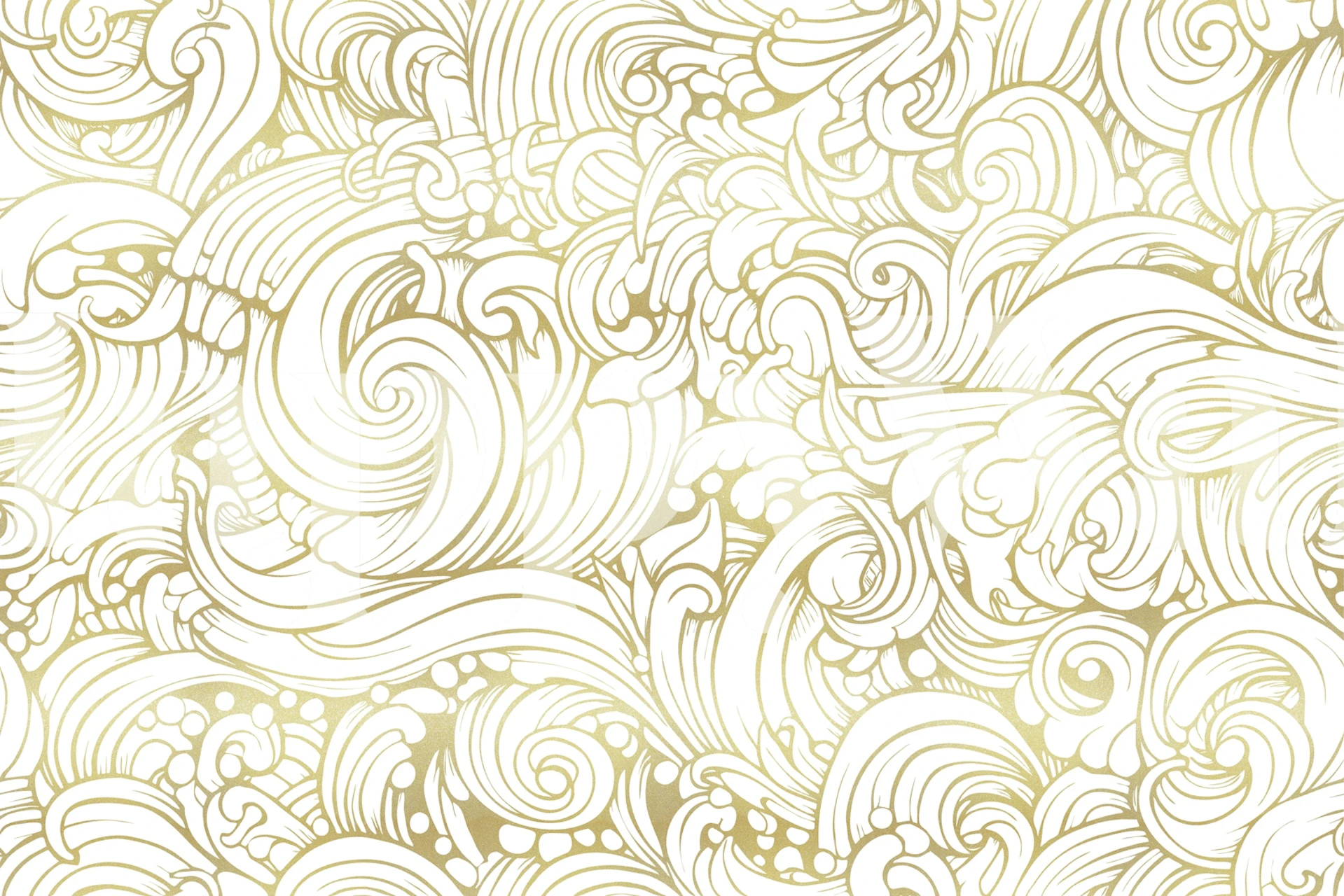 Flowing Gold Design wallpaper in a room