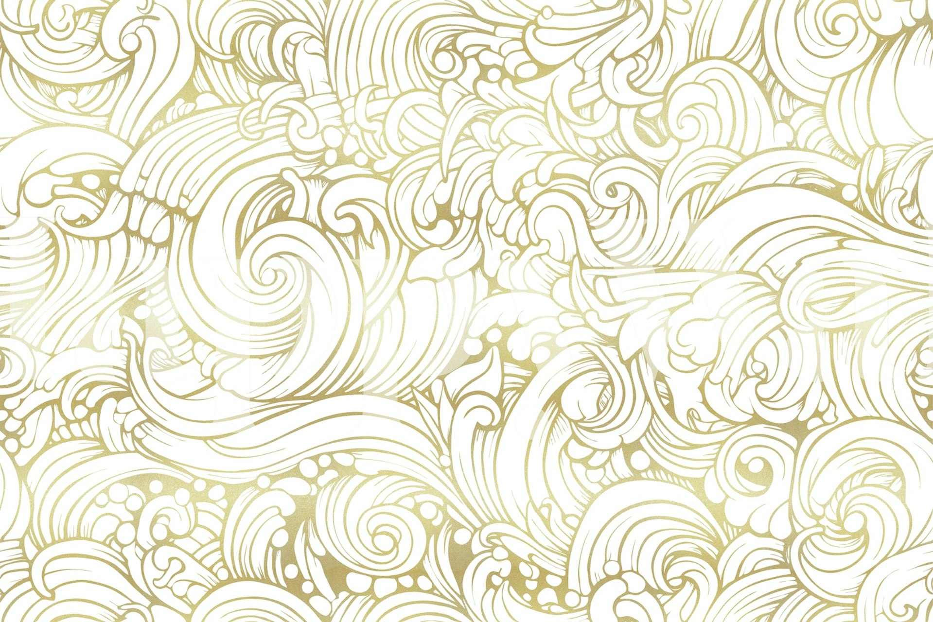 Flowing Gold Design wallpaper in a room