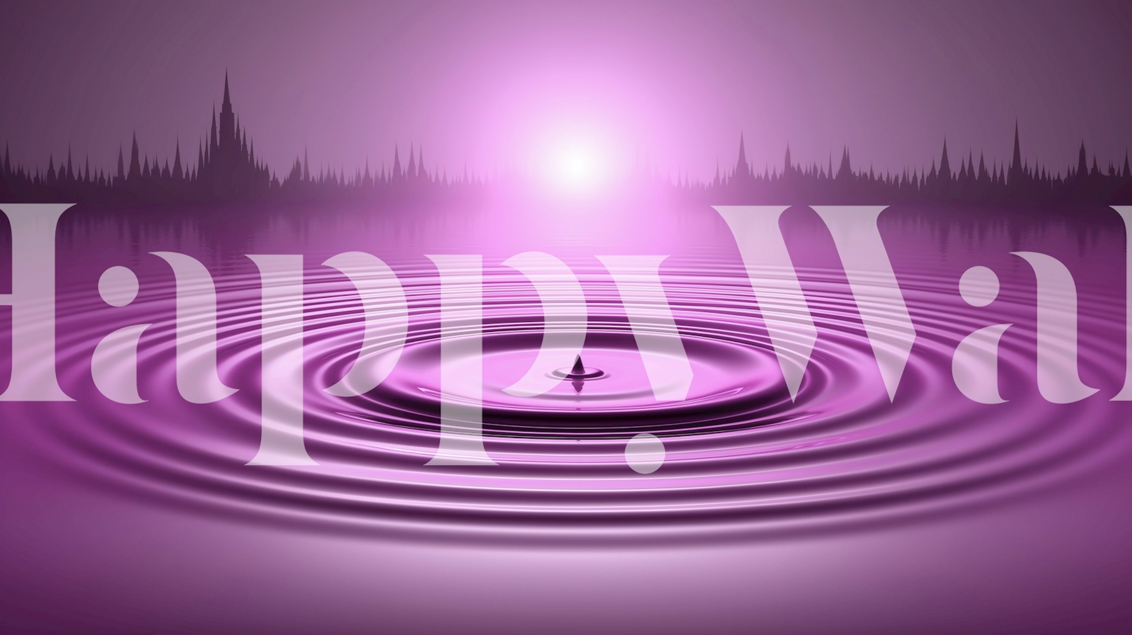 Purple ripples wallpaper in modern interior