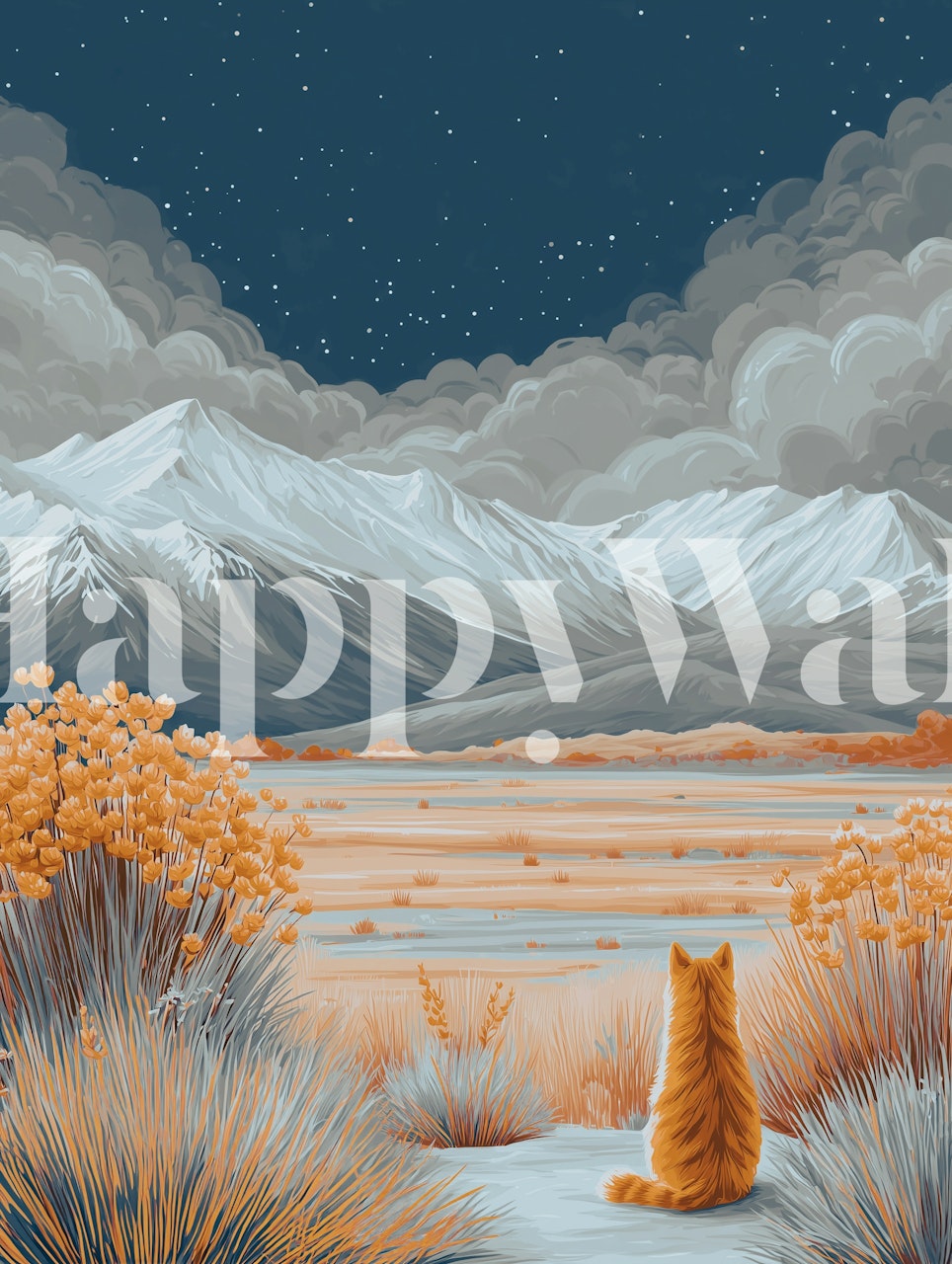 Ταπετσαρία Peaceful Night Escape σε ένα άνετο δωμάτιο