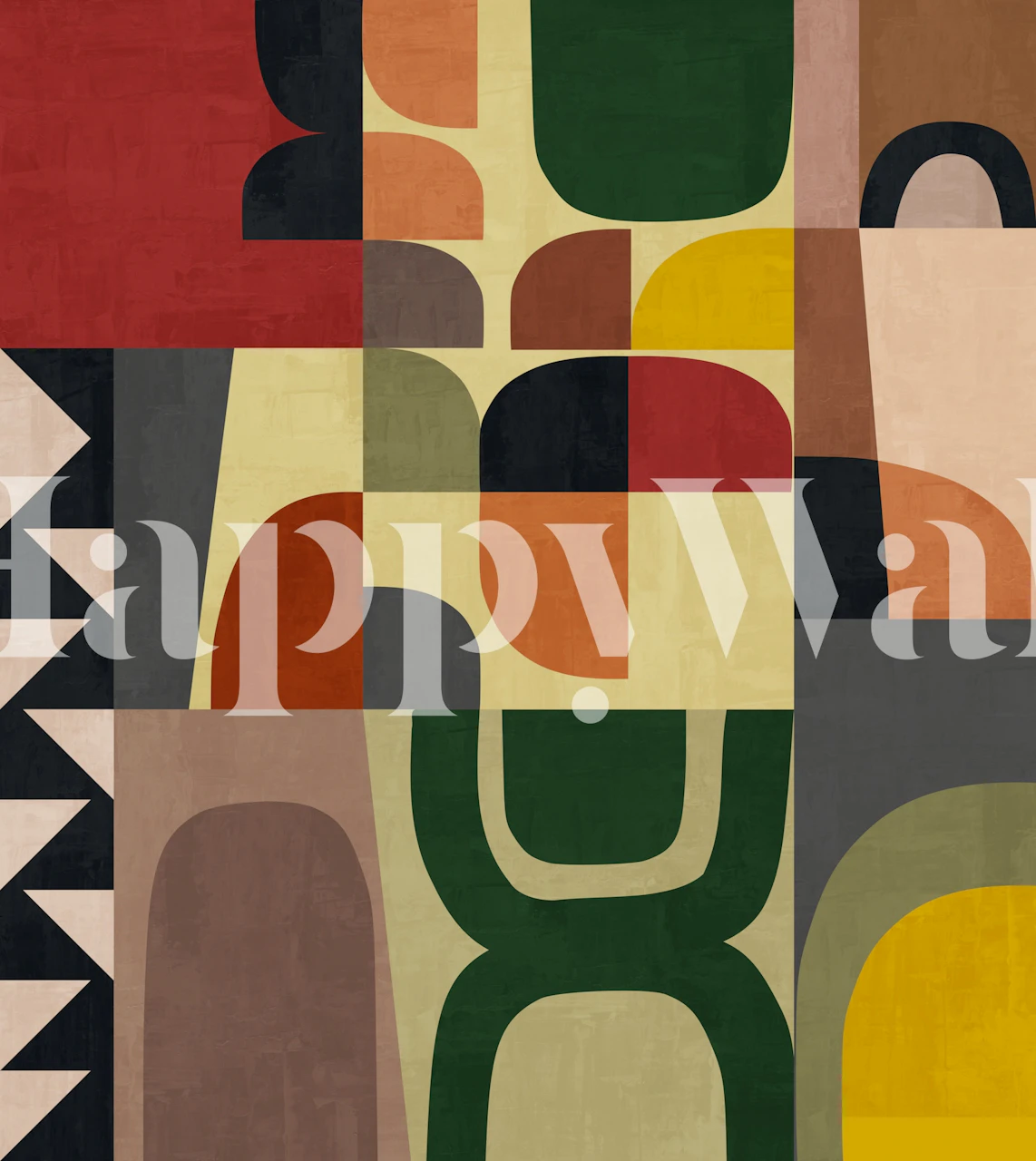 Mid-Century Modern Flair wallpaper design in a room