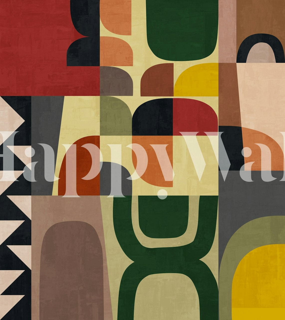 Mid-Century Modern Flair wallpaper design in a room