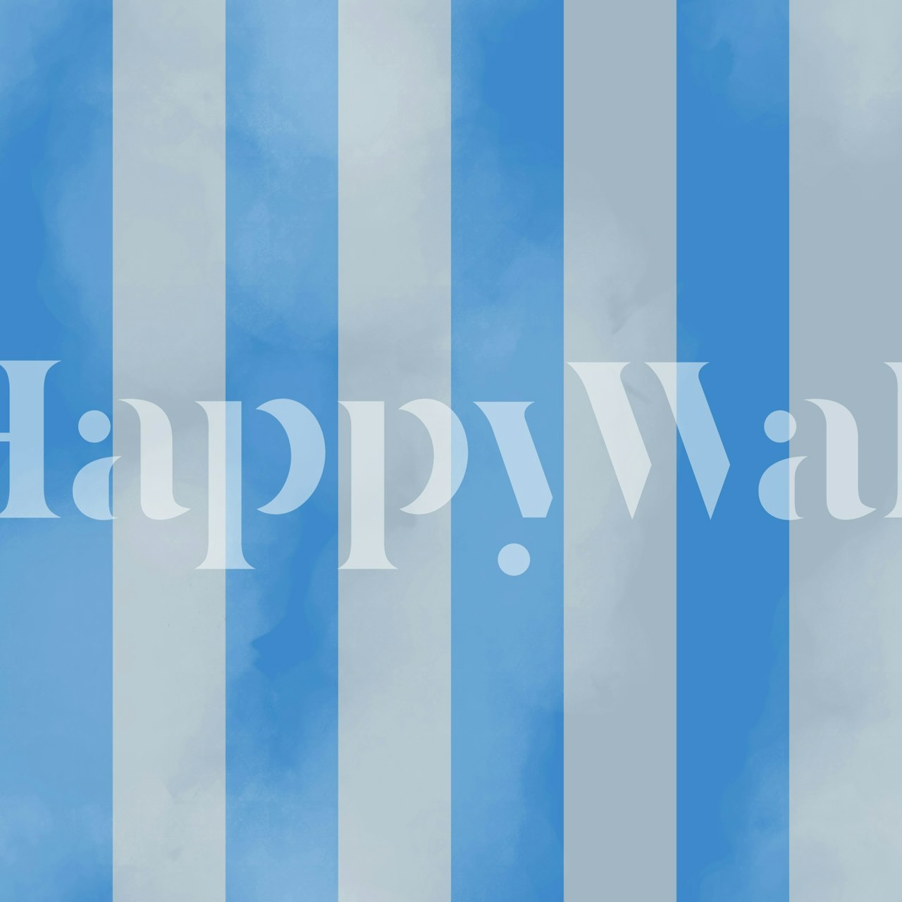 Blue watercolor stripes wallpaper in varying shades