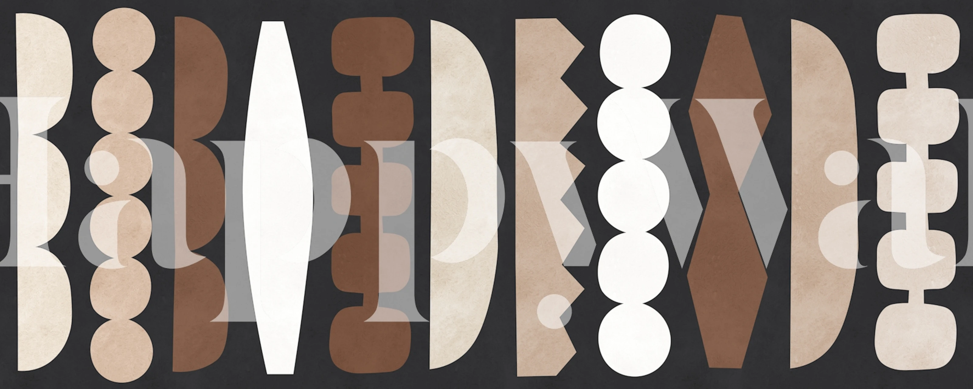 Retro Boho Shapes behang in een kamer