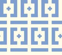 Retro bricks blue and cream tapete