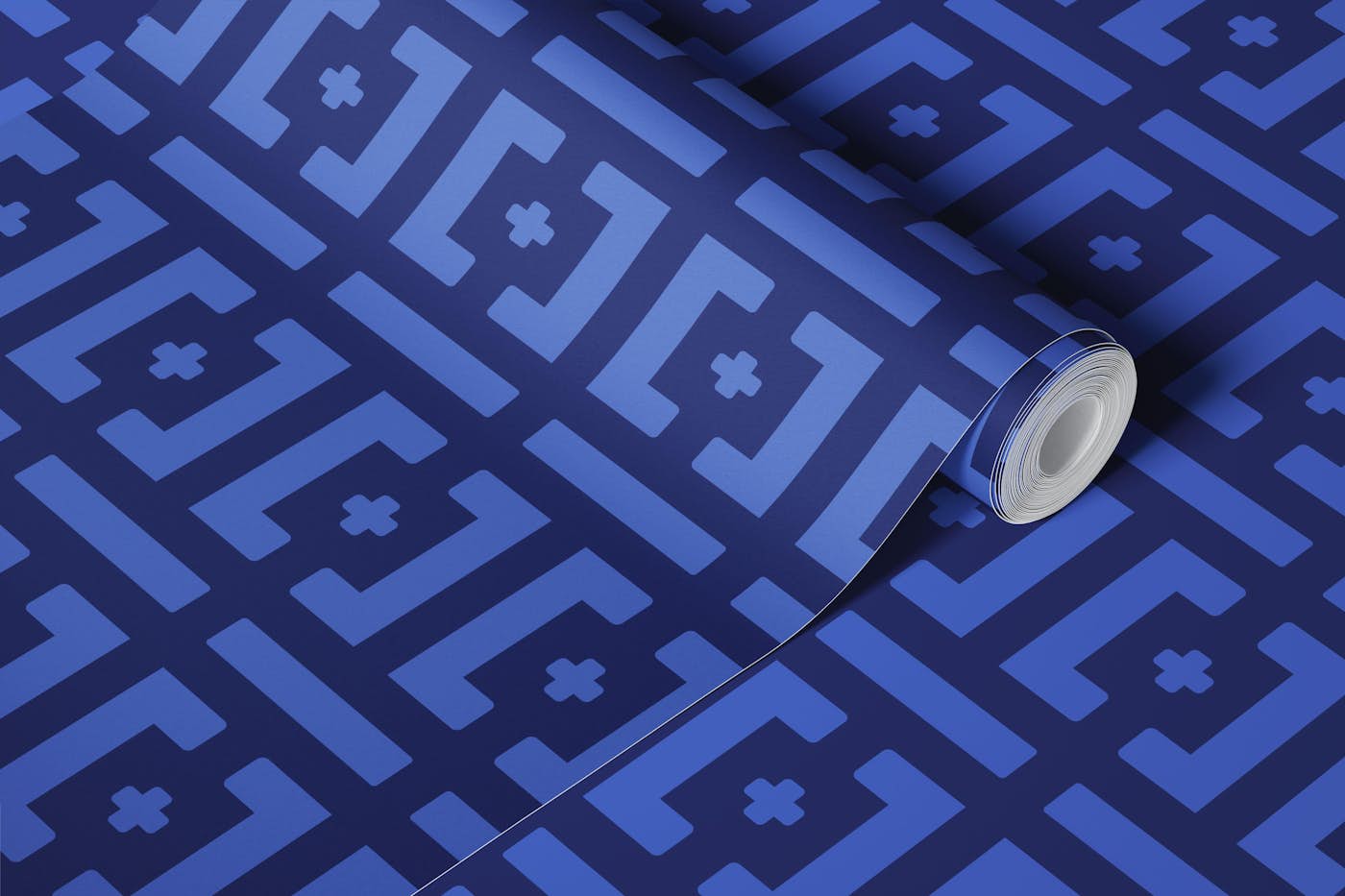 Moody blues brickwork wallpaper roll