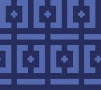 Retro geometric brickwork bold navy blues behang