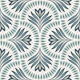 block print scallops - navy blue and mint