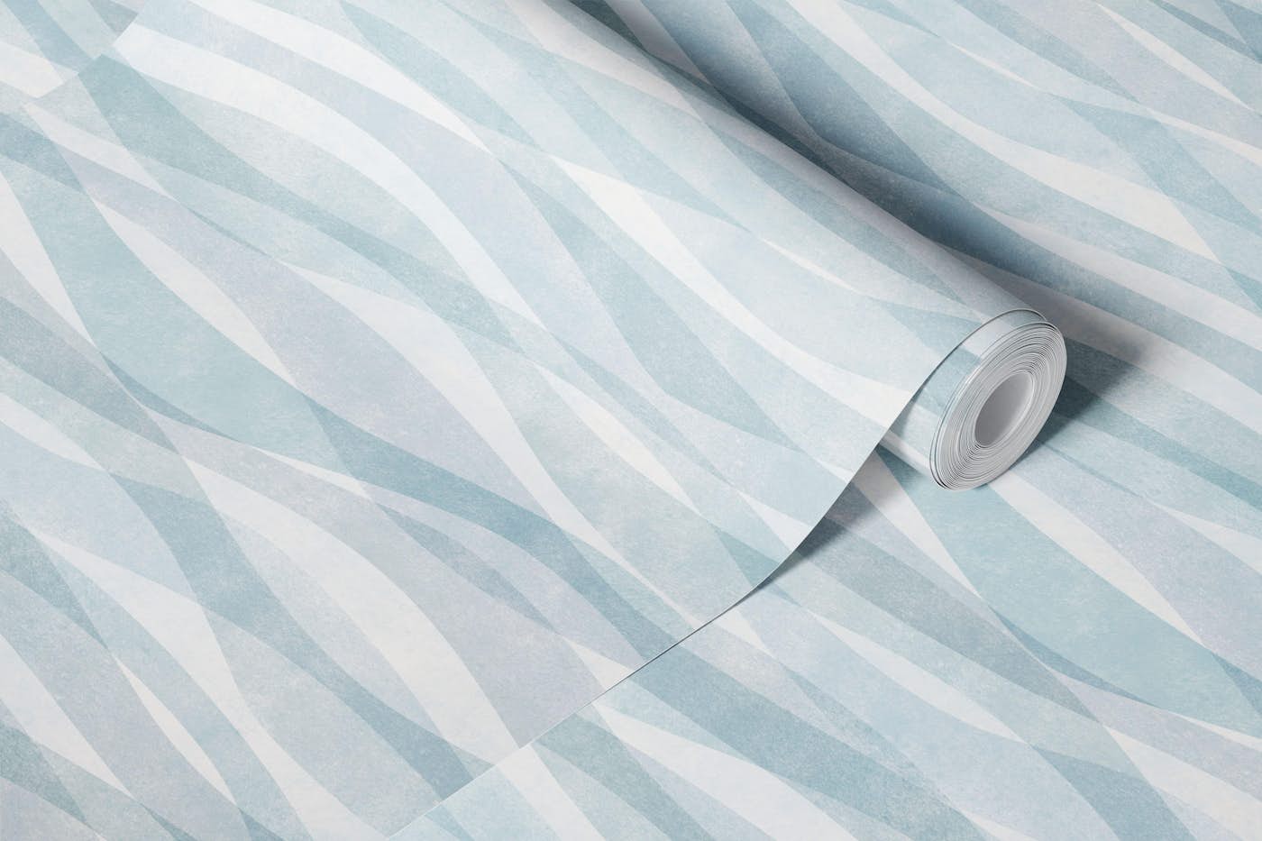textured waves - faded blue wallpaper roll