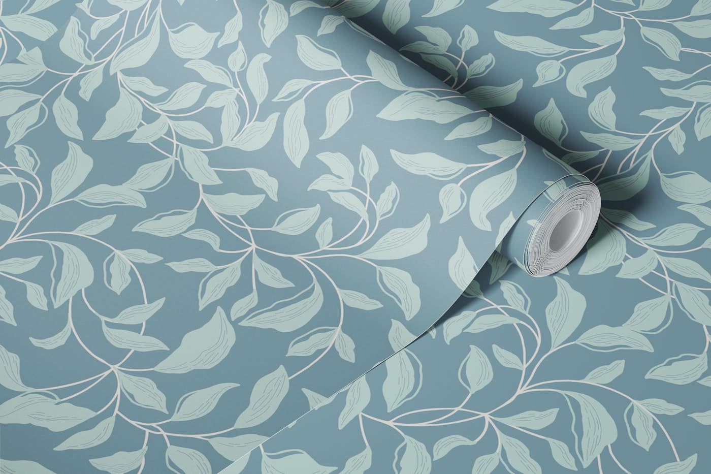 Tranquil Blue Foliage wallpaper roll