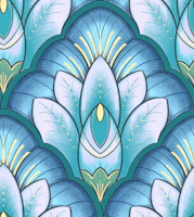 Art Deco Lotus in Blue tapeta