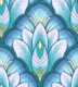 Art Deco Lotus in Blue