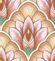 Art Deco Lotus tapetit