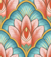 Art Deco Lotus in Pink tapetit