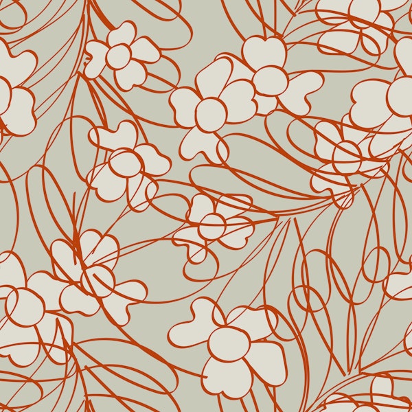 Abstract minimal leaves and florals lines