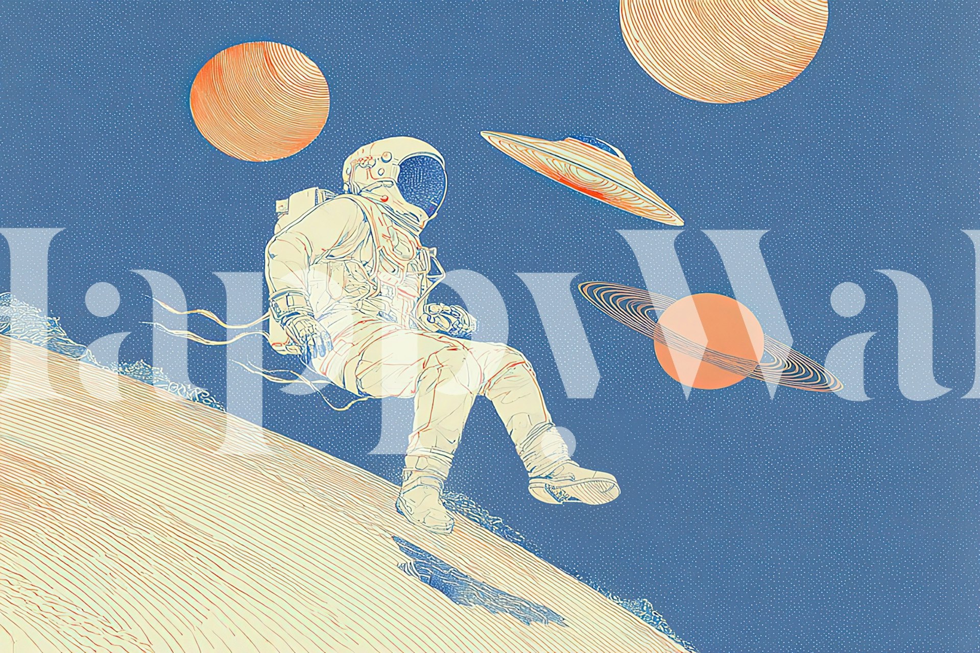 Cosmic Outer Explorer wallpaper in a room