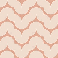 70's Geometry Groovy Waves Peach Blush WP tapete