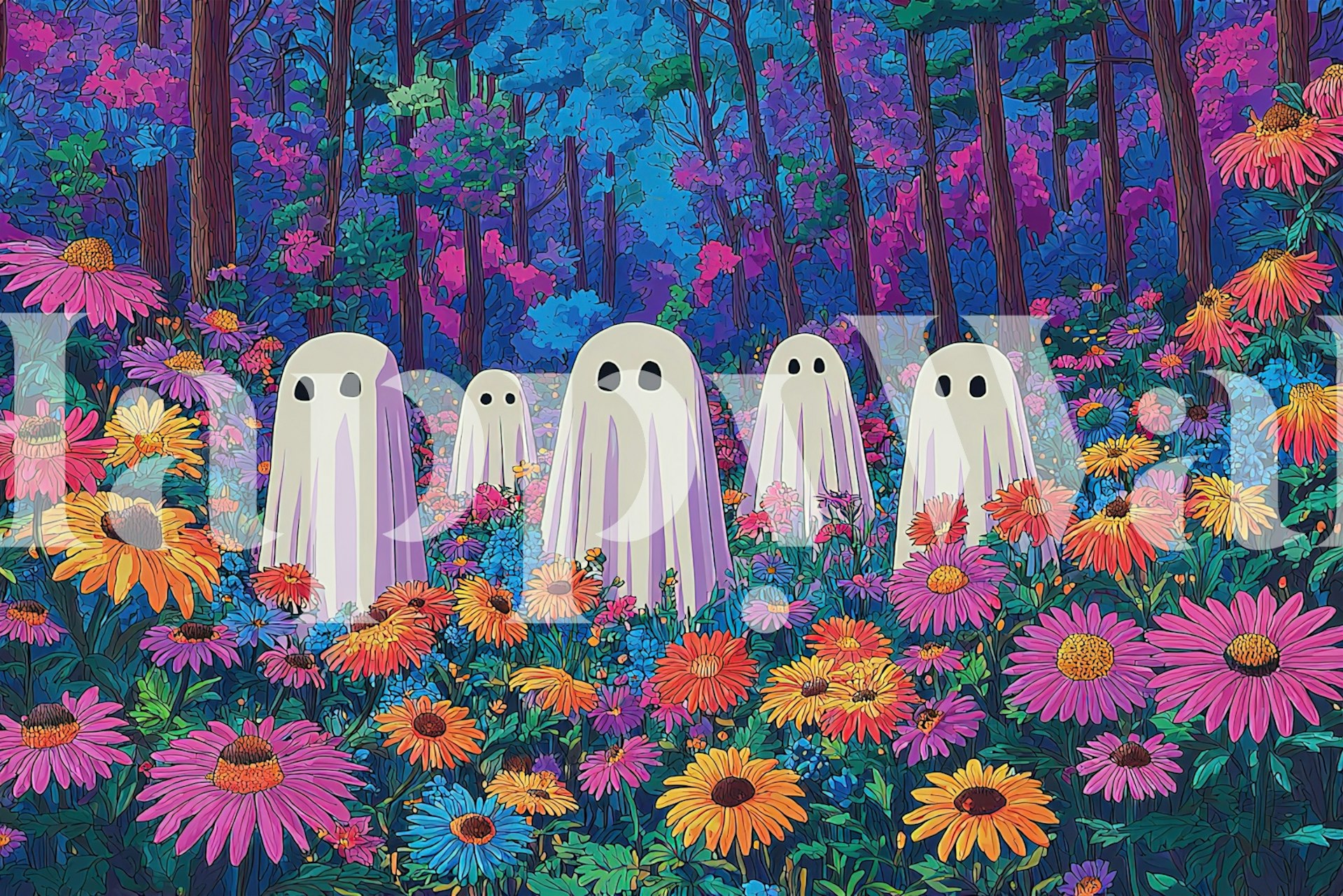 Enchanted Forest of Phantoms tapet i et rum