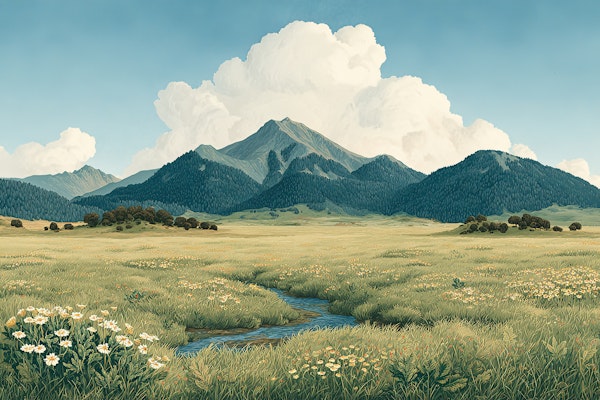 Mountain Cloudy Meadow