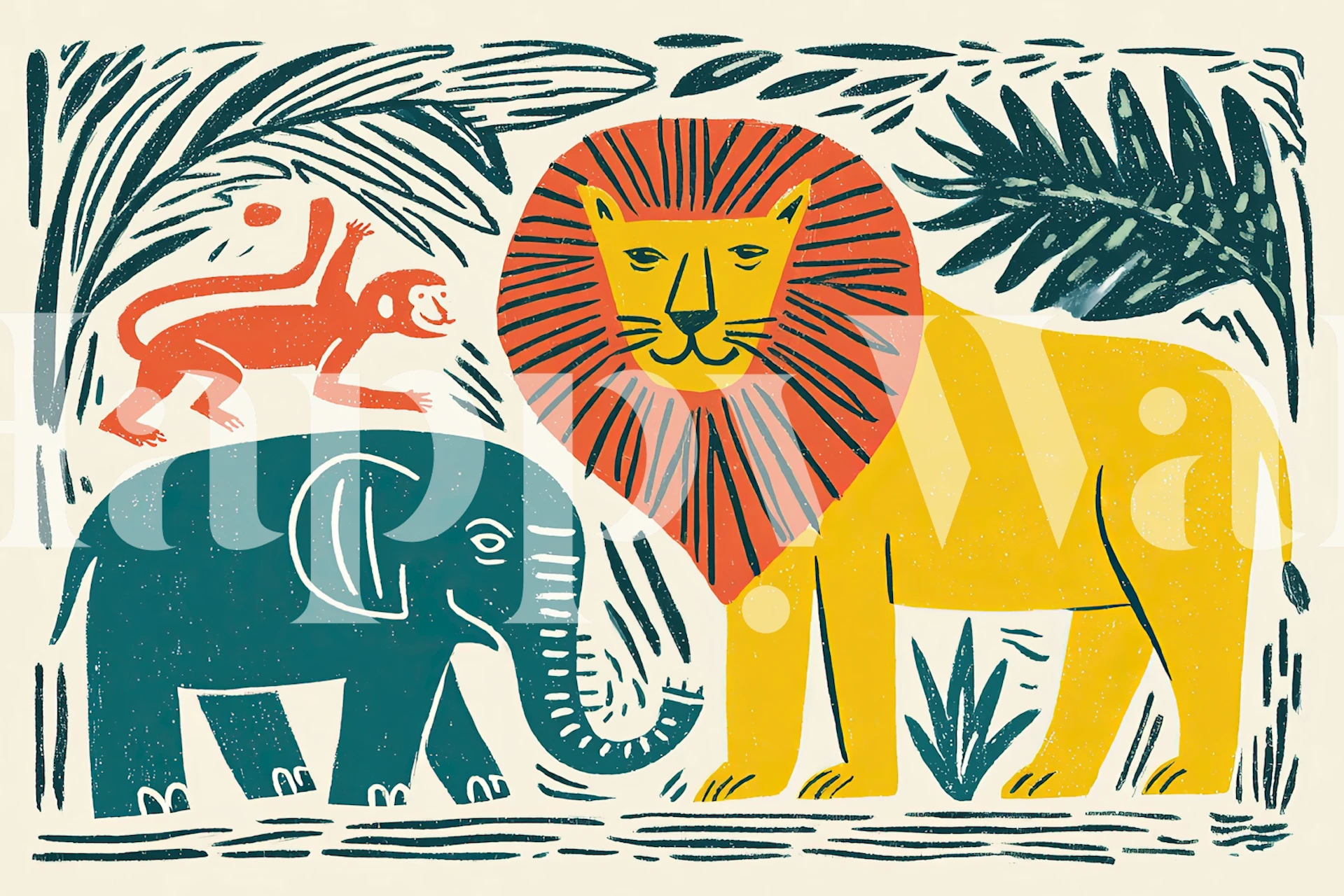 Tapeta Wild Jungle Majesty u postavci sobe