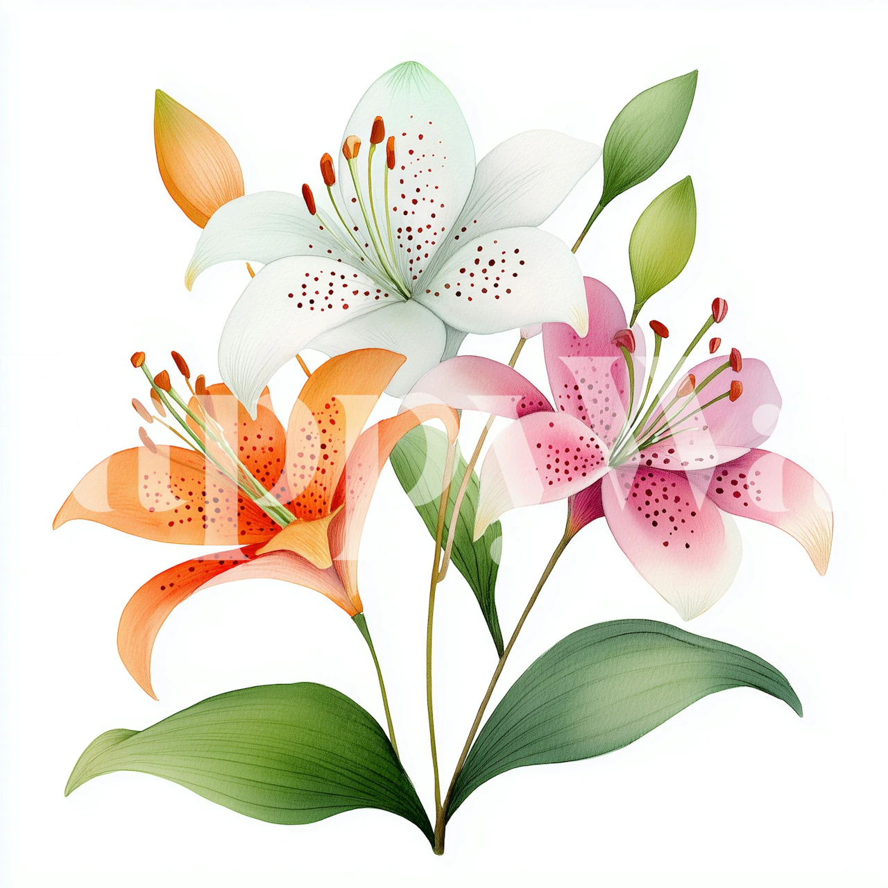 Tapeta Lily Blossoms w aranżacji pokoju