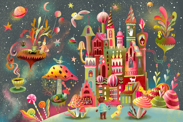 Fairytale castle in space